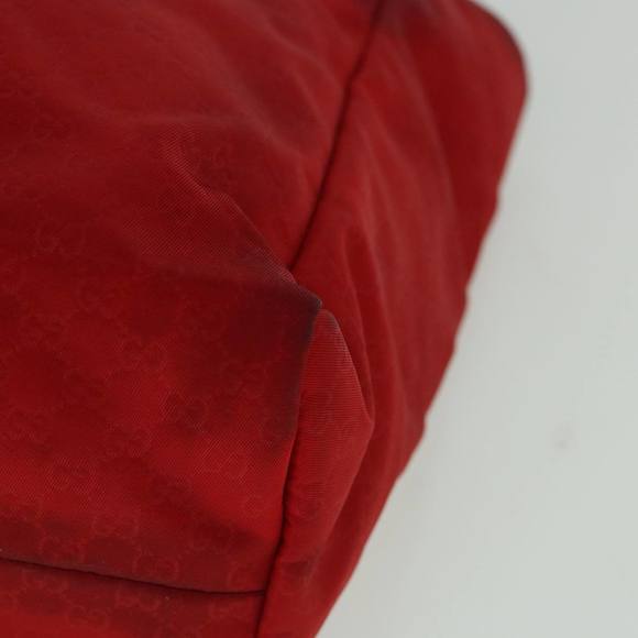 GUCCI Micro GG Canvas Hand Bag Nylon Red 284721 Auth 60139 - Picture 11 of 16